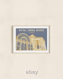 Royal Opera House London Travel Poster Framed Vintage Bucket List Prints