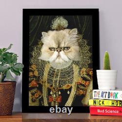 Royal Pet Portrait custom vintage Renaissance dog portrait cat admiral king