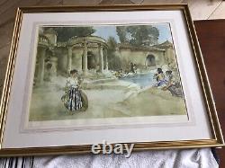 Russell Flint Ltd Ed Print Blind Stamp Girls by Pool Awkward Encounter Signed