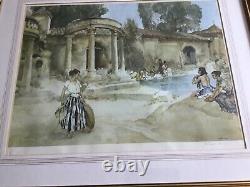 Russell Flint Ltd Ed Print Blind Stamp Girls by Pool Awkward Encounter Signed