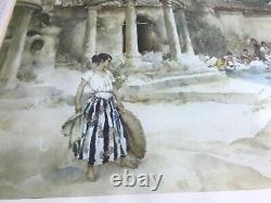 Russell Flint Ltd Ed Print Blind Stamp Girls by Pool Awkward Encounter Signed