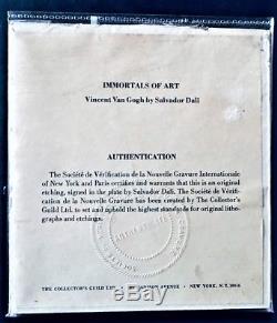 SALVADOR DALI VINCENT VAN GOGH Original Signed art from the 1960's WITH COA