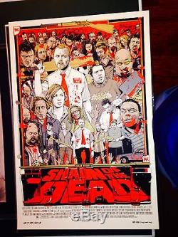 SHAUN OF THE DEAD Tyler Stout MONDO POSTER Cast Signed by Wright Frost and Pegg