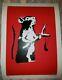 Signed Rat Catapult Banksy With Coa Stencil And Spray Paint Art Print Numbered