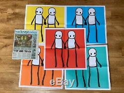 STIK Posters 2020 FULL SET from Hackney Today, Red, Orange, Yellow, Teal and Bl