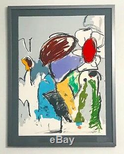 Sale! Eddie Martinez Hand Signed Numbered Lithograph 44/ 80 Museum glass frame