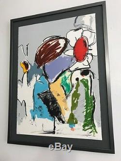 Sale! Eddie Martinez Hand Signed Numbered Lithograph 44/ 80 Museum glass frame