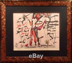 Salvador Dali Tristan Fou Costumes HAND SIGNED AUTHENTIC ART LITHOGRAPH Framed