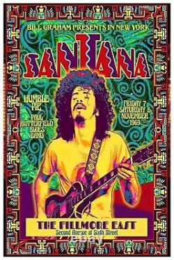Santana Concert Posters Rock Vintage Retro Prints Wall Art, A4, A3, A2, A1