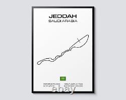 Saudi Arabia Grand Prix Formula 1 Print, Modern Graphic Illustration Wall Art