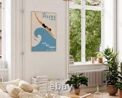 Seaside Calls Britain Vintage Travel Poster, Beach Swim Sea Wall Art, UK