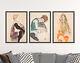 Sensual Women Set Of 3 Egon Schiele Portraits Poster Art Print Painting