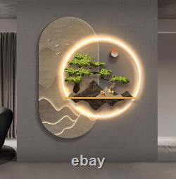 Serene Mountain Harmony LED Wall Frame 60120cm Luxury Nature Art For Home De