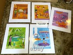 Shag Disneyland 50th Anniversary Original Lands Set of 5 Prints