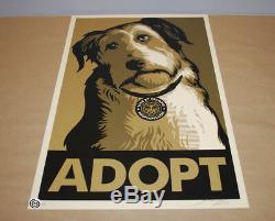 Shepard Fairey Adopt GOLD Variant'09 S/N Art Poster Print Obey Giant