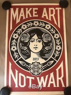 Shepard Fairey Obey Giant MAKE ART NOT WAR Art Print Poster Signed 24x36