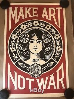 Shepard Fairey Obey Giant MAKE ART NOT WAR Art Print Poster Signed 24x36