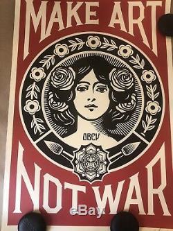 Shepard Fairey Obey Giant MAKE ART NOT WAR Art Print Poster Signed 24x36