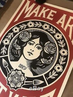 Shepard Fairey Obey Giant MAKE ART NOT WAR Art Print Poster Signed 24x36