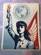 Shepard Fairey Signed Angel Of Hope And Strength Print Nurse Doctor Obey Obama