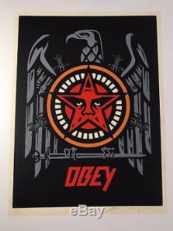Shepard Fairey Signed Slayer Insignia Eagle Print Metal Gig Obey Giant Art Andre