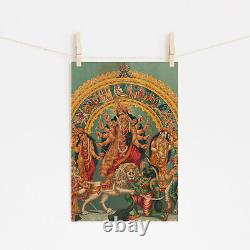 Shri Shri Durga with Mahisha Trisula Lakshmi Saraswati Painting Poster Print