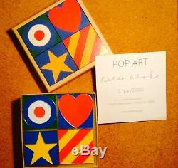 Sir Peter Blake Boxed Set of 4 Enamel Badges Signed Limited Edition