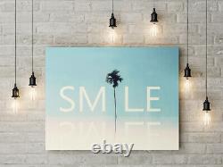 Smile Motivational Inspirational Happy Framed Canvas Wall Art Picture Print
