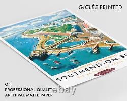 Southend On Sea British Railways Travel Print, Vintage Illustration Wall Art