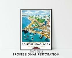 Southend On Sea Poster, British Railway Travel Print, framed A6 A5 A4 A3 A2 A1
