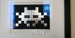 Space Invader Invasion Silver Print Rare Numbered XX/50 Signed Stamped Framed