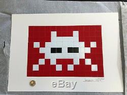 Space Invader Invasion White Signed Print /50 MINT Stored Flat POW