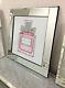 Sparkly Diamond Crystal Miss Dior Pink Bottle Mirrored 60cm Picture 3d Wall Art