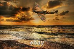 Spitfire mk1a Duxford N3200 over sea canvas print various sizes free delivery