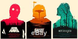 Star wars by Olly moss Set of 3 prints Rare Sold out Mondo print