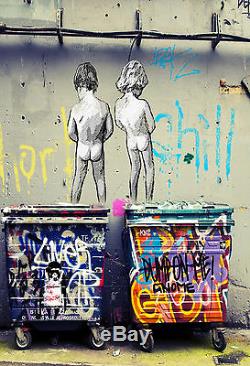 Street art print CANVAS QUALITY graffiti MASSIVE banksy andy baker 220cmx 100cm