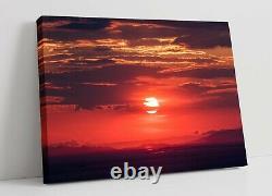 Sunset 9 Canvas Wall Art Float Effect/frame/picture/poster Print- Red Black