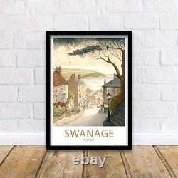 Swanage Travel Print Wall Art Swanage Dorset Travel Poster Gift Swanage Dorset S