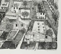 T. GÜLDENSTRUBBE (1904), allotment gardens, modern artist graphics, around 1970, Lith