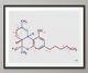 Thc Molecule Watercolor Print Chemical Molecule Symbol Wall Art Nerd Science Art