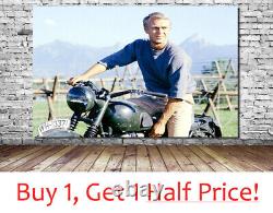 THE GREAT ESCAPE MOVIE CANVAS STEVE McQUEEN Handmade Canvas Wall Art Print