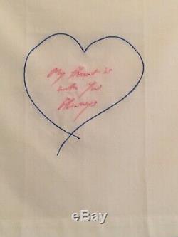 TRACEY EMIN, My Heart Is With You Always, Embroidered, Signed, Inscribed
