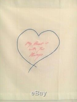 TRACEY EMIN, My Heart Is With You Always, Embroidered, Signed, Inscribed