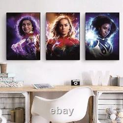 The Marvels Triptych gaming Room ManCave Boy Gil Triptych Movie Poster Canvas