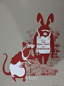 The Real Not Banksy Front 11th Hour Worthless Rat & Chimp signed 3/175