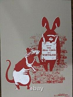 The Real Not Banksy Front 11th Hour Worthless Rat & Chimp signed 3/175