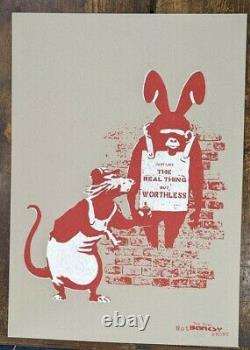 The Real Not Banksy Front 11th Hour Worthless Rat & Chimp signed 3/175