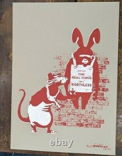 The Real Not Banksy Front 11th Hour Worthless Rat & Chimp signed 3/175