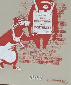 The Real Not Banksy Front 11th Hour Worthless Rat & Chimp signed 3/175