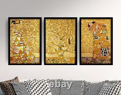 The Tree of Life Triptych Set of 3 Posters by Gustav Klimt Art Painting